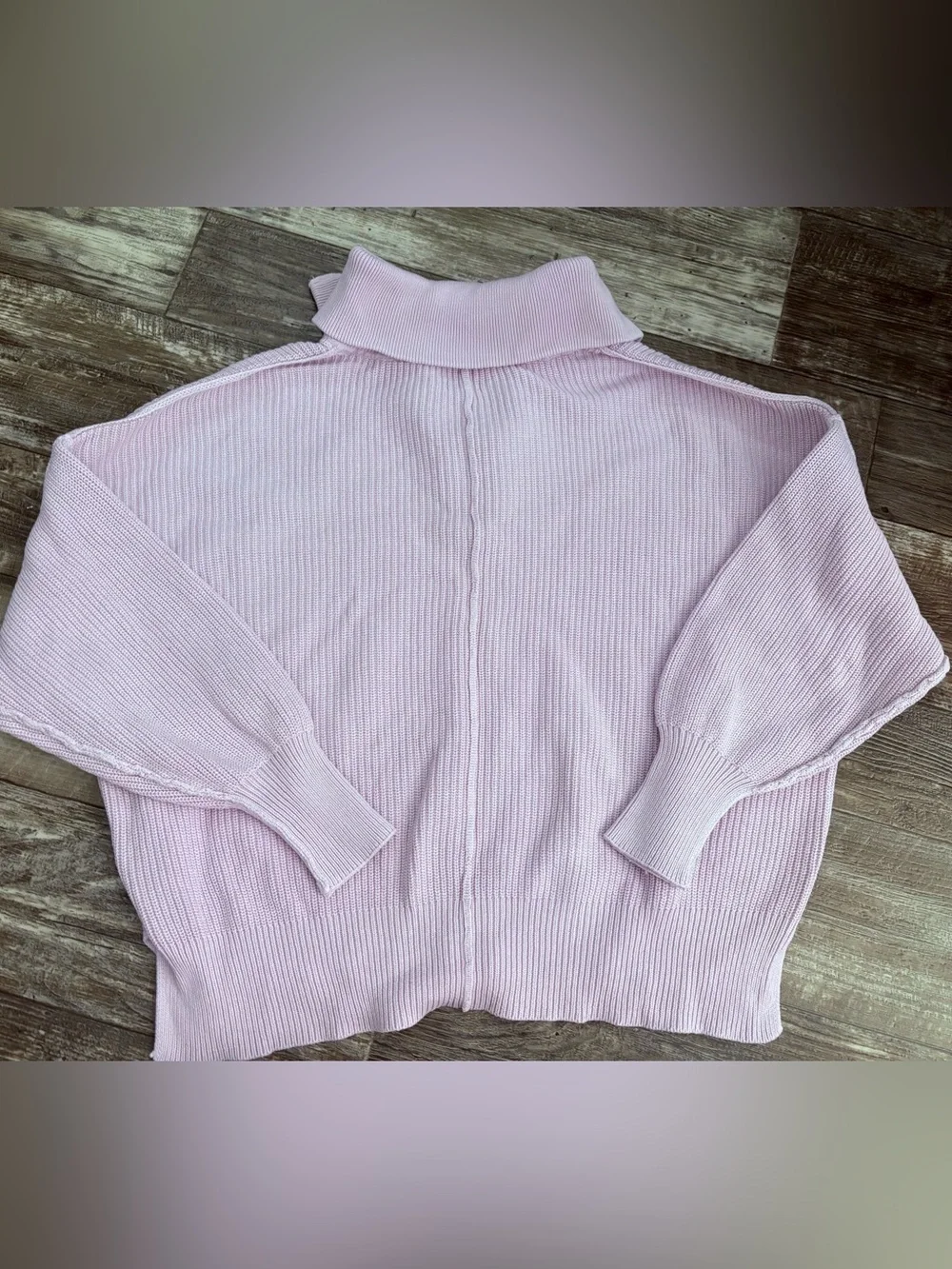 Aerie Lavender Half-Zip Cowl Knit Sweater size Medium